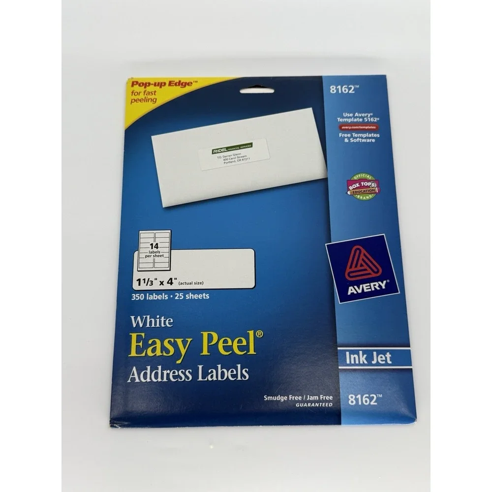 Avery Easy Peel‎ Lot Of 5 Mailing Address Labels Laser 5262-8660-18163-8162 New